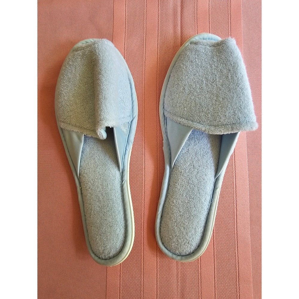 Vintage RG Barry Corp Light Blue Terry Cloth Spa Slippers Women Size 6.5-7.5